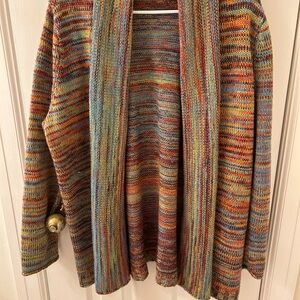 Woman Within Colorful Knit Sweater